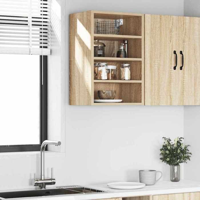 Promo 20261 pcs Armoire/Cabinet/Placard - SOLOMON - meuble de cuisine - Fixation murale - Riga Chêne Sonoma 40 x 29 5 x 60 cm Bo