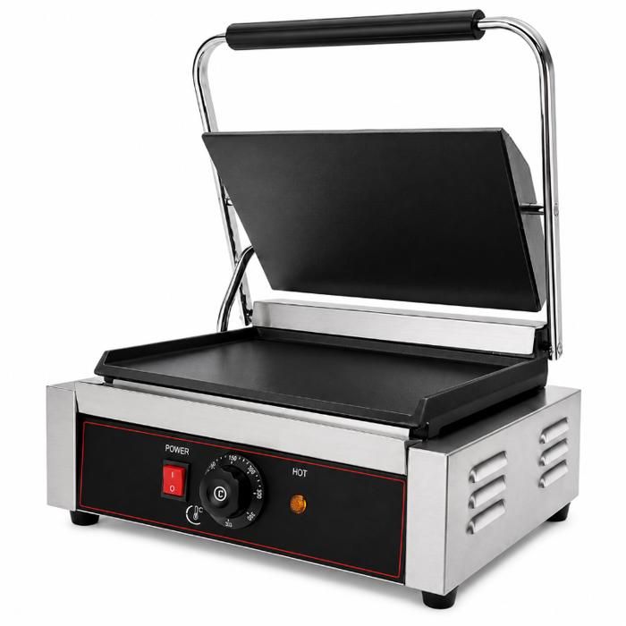 Grill panini professionnel - Plaques lisses inox - 2200W - Thermostat 0-300°C - Surface 230x340mm