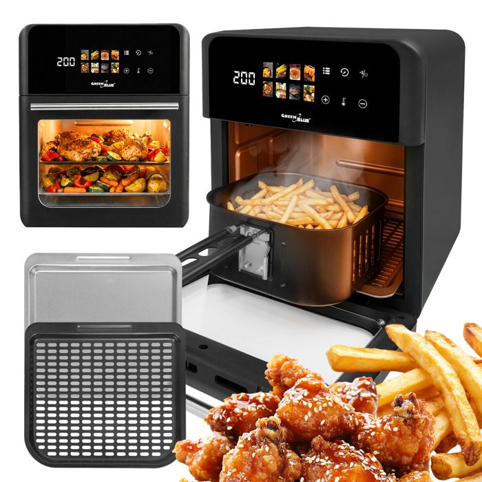 GreenBlue GB950 - Friteuse sans huile - Air Fryer - 10 l - 1800 W -  8 programmes - Greenblue