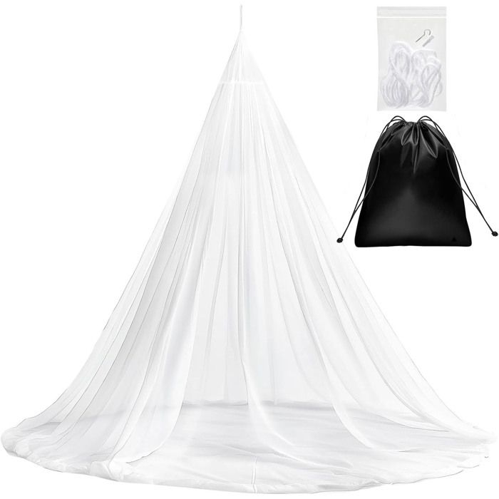Twinkle Star Moustiquaire de voyage avec sac de voyage corde de suspension design ouvert 22 m de haut 12 m de circonférence