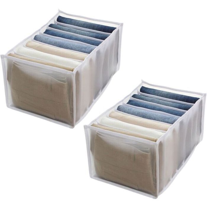 2 Pièces Organisateur de Tiroir Pliable Grand Capacité Organiseur de Commode Boîte de Rangement Pliable Vêtements pour Range