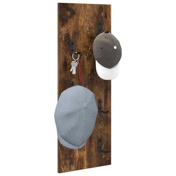 Meuble Étagère - Marron - Porte-manteau mural - 1 pc - Montage mural Chêne fumé 30x1 5x80 cm B5036