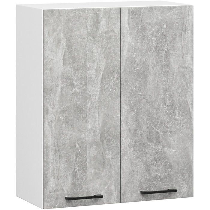 Meuble de cuisine haut AKORD W60 H720 Blanche façade Gris 2 portes 2 étagères 72x60x30 cm