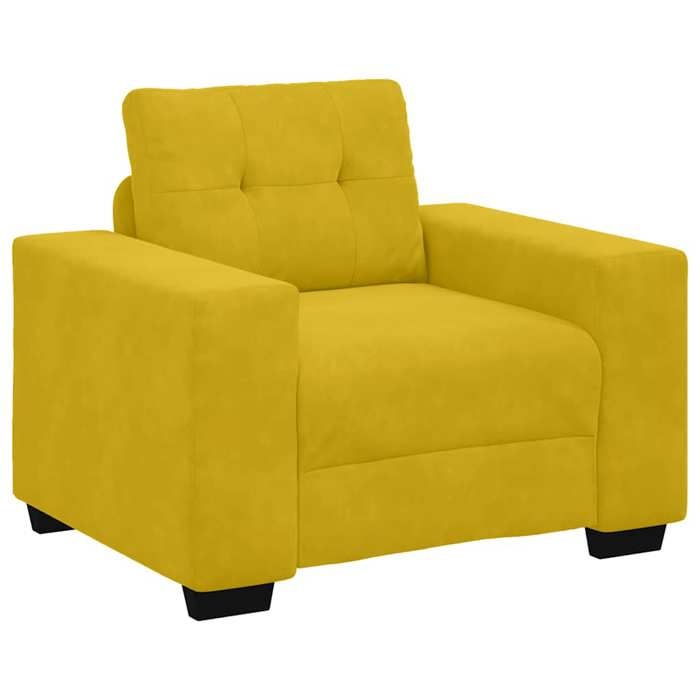 Elégance - Chic Fauteuil salon-séjour - Fauteuil canapé - 1 place - jaune - 100x78x80cm - velours_0619086