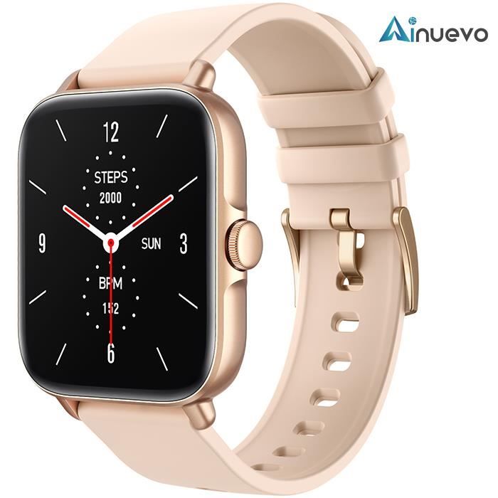 6€39 sur Montre Connectée Femmes Smartwatch Montre Intelligente pour Femme  avec Affichage de l'heure, Mode Multisports Bluetooth-Or - Montre connectée  - Achat & prix