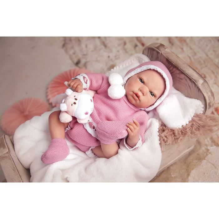Enjoyin Poupée de 30,5 cm pour petite fille – Accessoires de poupée avec vêtements roses, tétine, biberon et couverture douce, pour filles à partir de 3 ans
