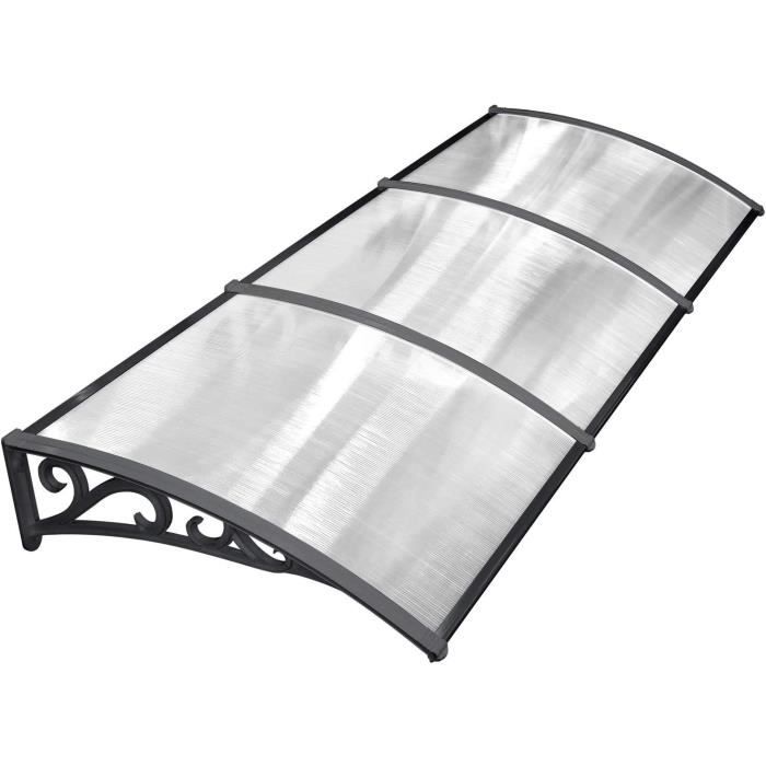SHUGUANGGUDE Marquise D'entrée,Auvent Porte D'entrée,Auvent Fenêtre,Toit Marquise En Polycarbonate,Contre La Pluie Et UV Protection, Auvent De Porte Et Fenêtres Silencieuse,60x440cm/24x173in