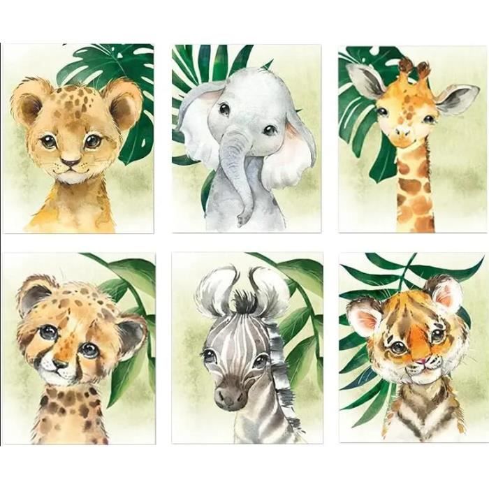 6 Affiches Animaux De La Foret Bebe Enfant A4 Poster Elephant Lion ... — free download