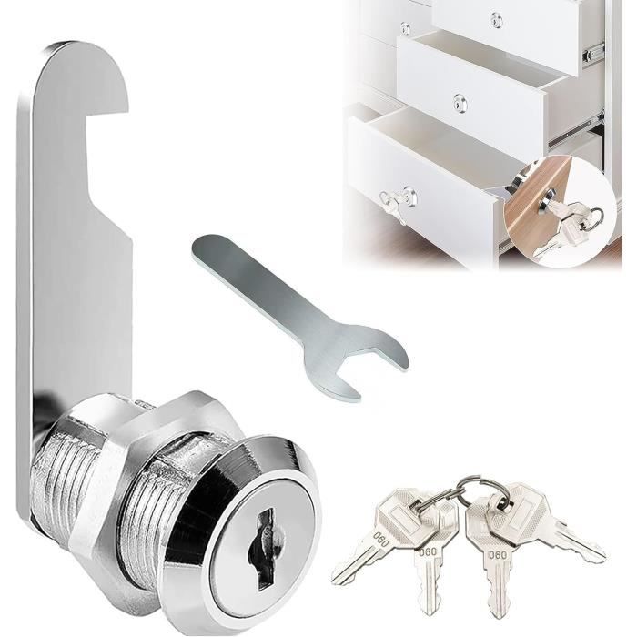 Aexit Tiroir armoire boîte aux lettres arbre fileté 18 mm serrure cylindre métallique sécurité avec clés 326H391