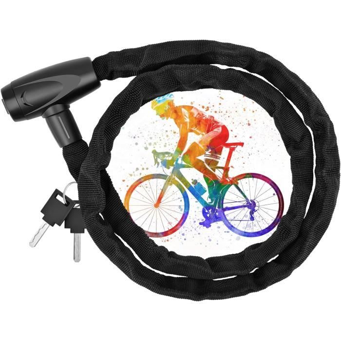 Antivol Vélo WEST BIKING - Câble Acier 110cm + 2 Clés - Sécurité Robuste
