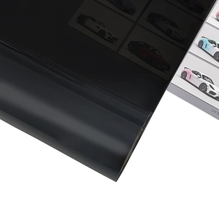 Film vinylique auto-adhésif pour phare de voiture,antibrouillard,feu arrière,fumée,noir,décoration - Deep Black-40cmx200cm