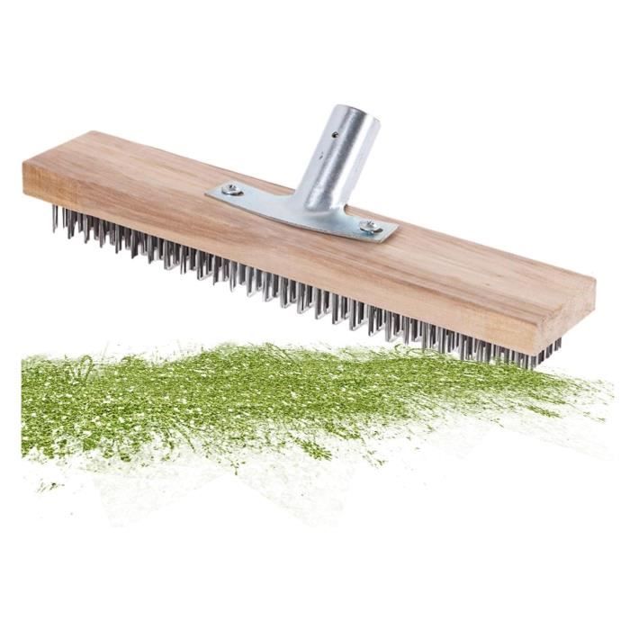Balai Brosse Exterieur Balai Brosse Metallique Avec Manche 190cm, Balai Métallique 30 Cm, Brosse à Poils Métalliques Rigides Pour Enlever Les Algues De Mousse De Mauvaises Herbes Terrasse Balai Exterieur Terrasse - 4