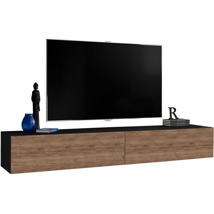 meuble suspendu tv bois