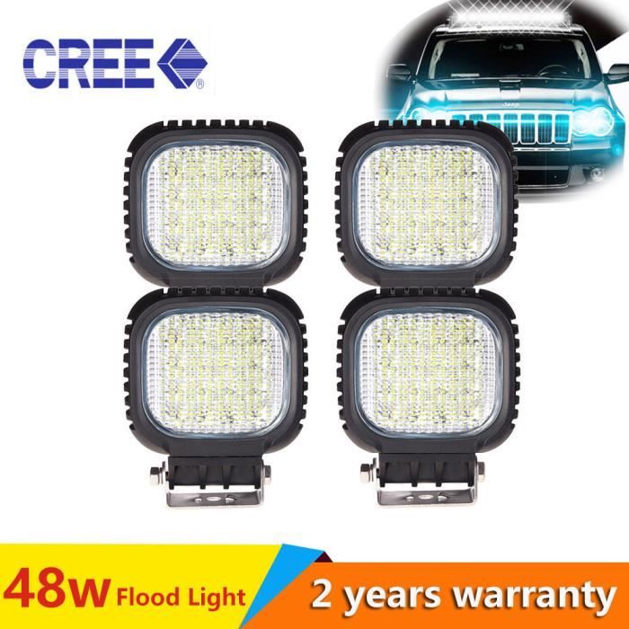 FEUX PHARE DE TRAVAIL ROND 10W LED LENTICULAIRE-CAMION BATEAU 4X4 12V/24V