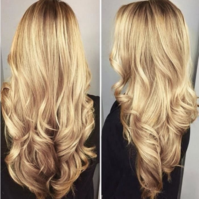 perruque naturelle longue blonde