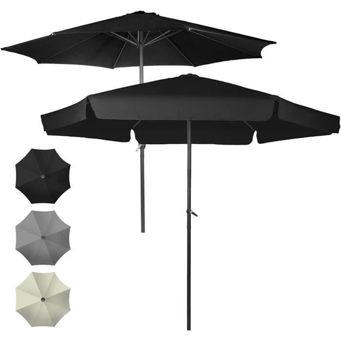 Parasol Déporté 300x300 Cm Inclinable Et Rotatif - Manivelle, UV50+, Aluminium - Pour Jardin Et Terrasse