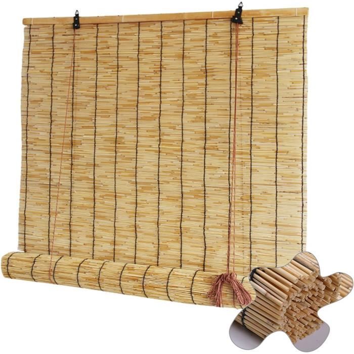 Store Romain En Bambou – 86,4 X 162,1 Cm (lxH) – Sans Fil, Naturel, Pour Fenêtre Intérieure Ou Extérieure | Stores En Bois, Filtration Lumière, Couleur Renard
