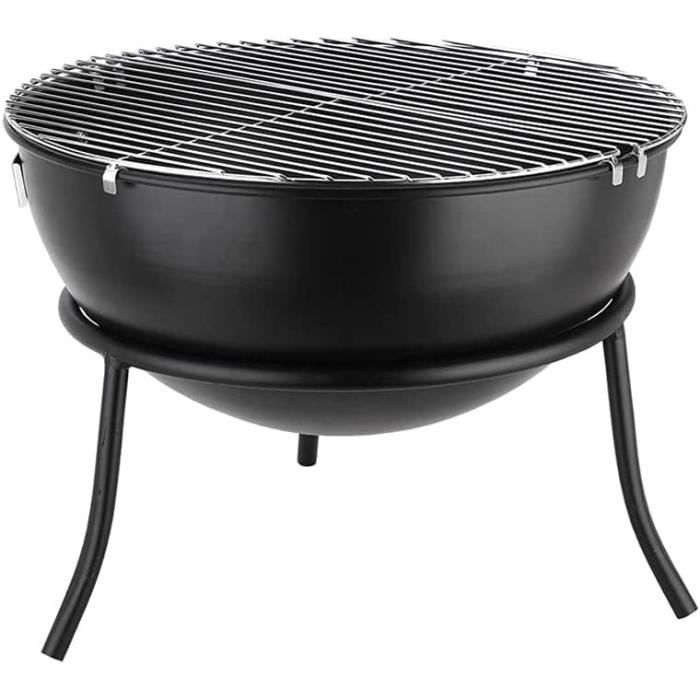 H&j - Barbecue Charbon De Bois Portable -captain - 42 X 27 X 43 Cm - Noir
