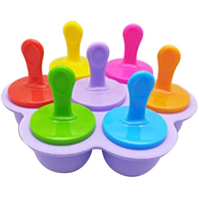 Moulle A Glace Silicone Fruit Bebe Moule A Creme Glacee Colore De 7 Trous Adapte A La Fabrication De Creme Glacee Bricolage En Ete Achat Vente Bac Sac A