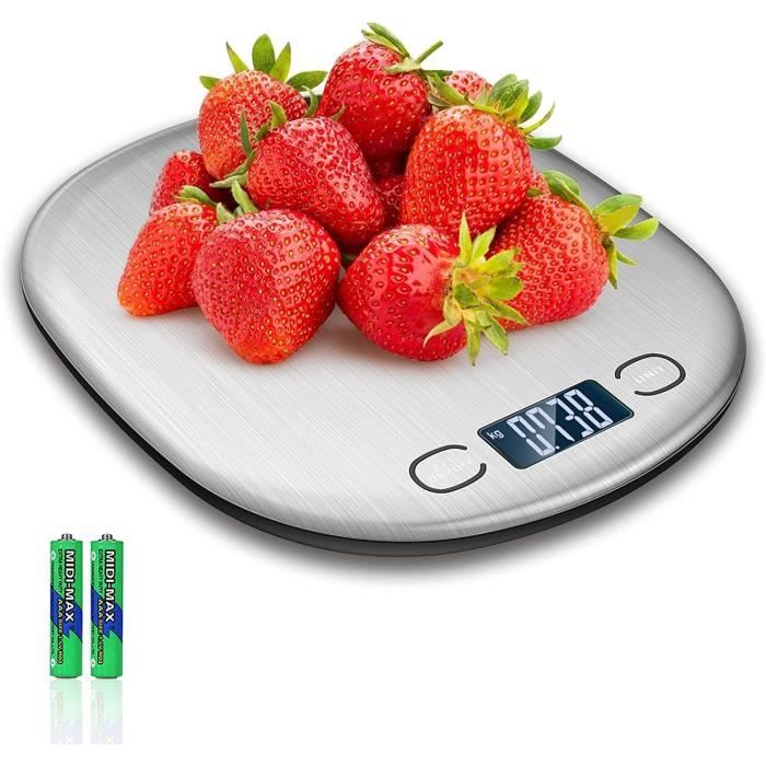 Balance électronique Pour Animaux Jusqu'à 15 Kg, Précision 1 G - Plateau 16x30 Cm, écran LCD, Antidérapante
