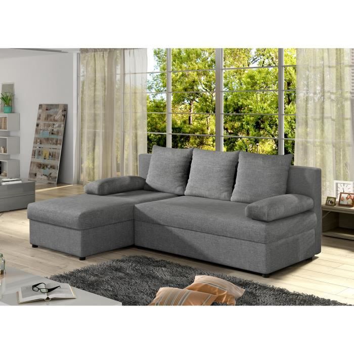 Canapé d'angle réversible convertible 4 places en velours bleu nuit Polar | Maisons du Monde