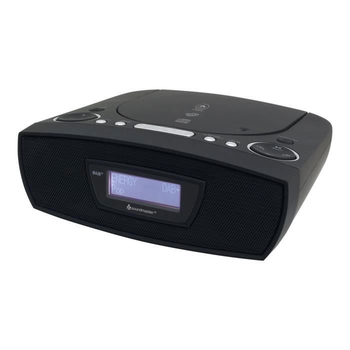 Radio-réveil Soundmaster URD480SW - Lecteur CD/MP3 - Radio numérique DAB/DAB+/FM - Casque - Noir