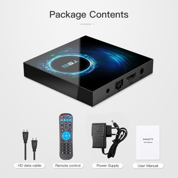 TV Box Android 10 T95 Smart TV BOX Wifi BT 4G+64Go H616 6K Netflix