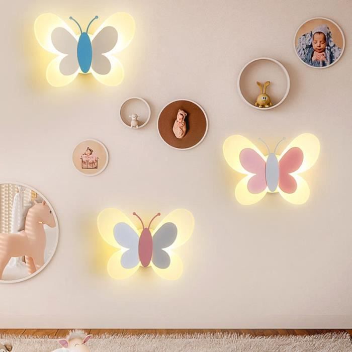 Applique murale Led en forme de papillon pour chambre d'enfant, design  nordique créatif et moderne, luminaire décoratif - Cdiscount Maison