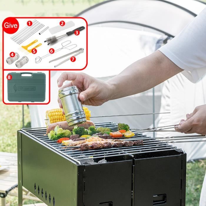 Ancien four de camp pliant Coleman avec grille pain dans sa