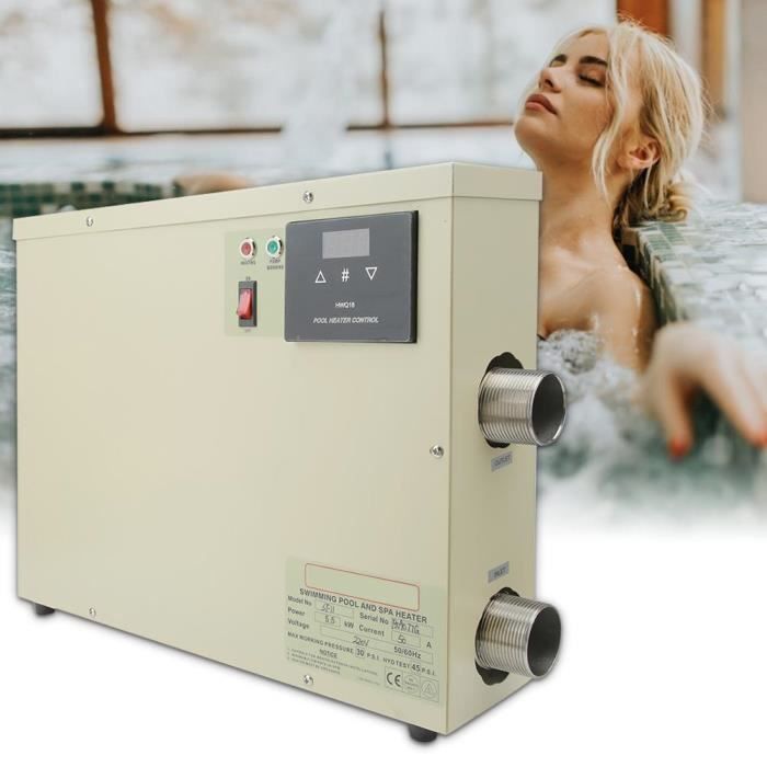 5.5KW thermostat chauffe-eau numérique intelligent étanche contrôleur tactile piscine spa baignoire (norme EU 220V)-CHE