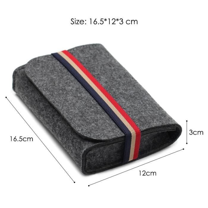 Pochette De Rangement Pour Bracelets De Montre En Feutre Jaune – Organisateur Zippé 26x19,5x3 Cm, Pour Voyages Ou Rangement Quotidien
