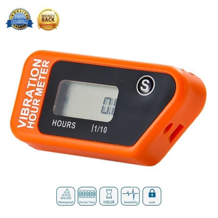 Numérique Compteur d/'heure de Vibration Sans Fil pour Moteur Moto Bateau