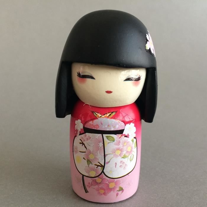 Poupée Kimono Solaire Décorative Pour Voiture Ou Maison - 7.7x7.7x10cm, Plastique, Tête Tremblante, Panneau Solaire