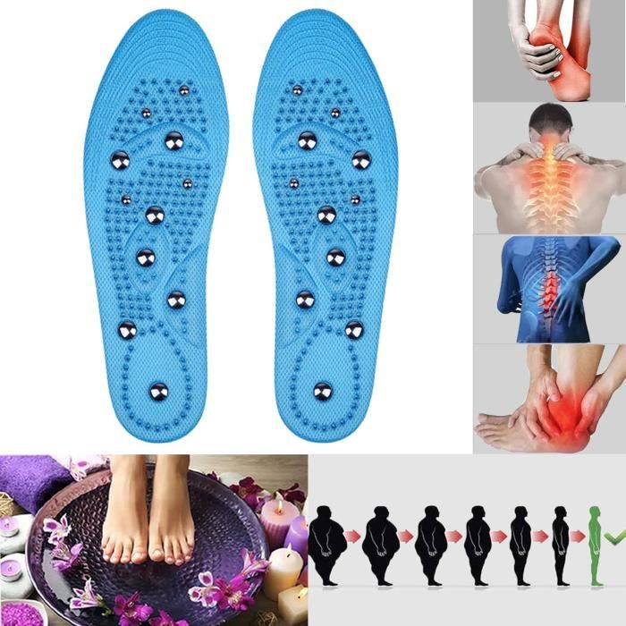 Semelles Magnétiques Amincissantes - Acupression Pieds Homme/Femme - Taille S/M/L