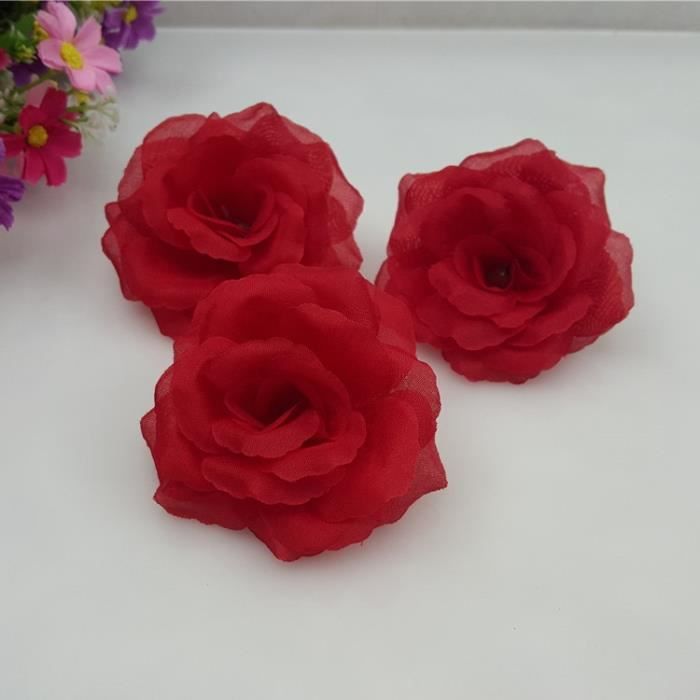 Ilauke 30 Roses Artificielles Rouges 8cm - Faux Fleurs En Mousse Avec Tiges Longues Pour Décoration Mariage Et Maison