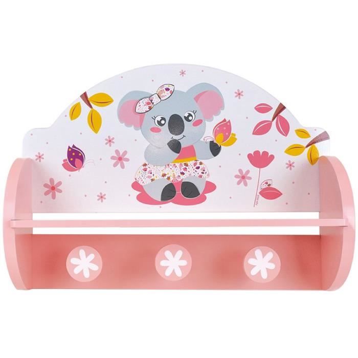 FUN HOUSE Mimi Cally Koala 713337 ETAGERE PORTEMANTEAU Dimensions : ± H. 33 x L. 46 x P. 15 cm pour 