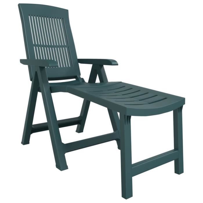 chaise longue - bain de soleil - chaise longue vert plastique - yw tech 7868793460318