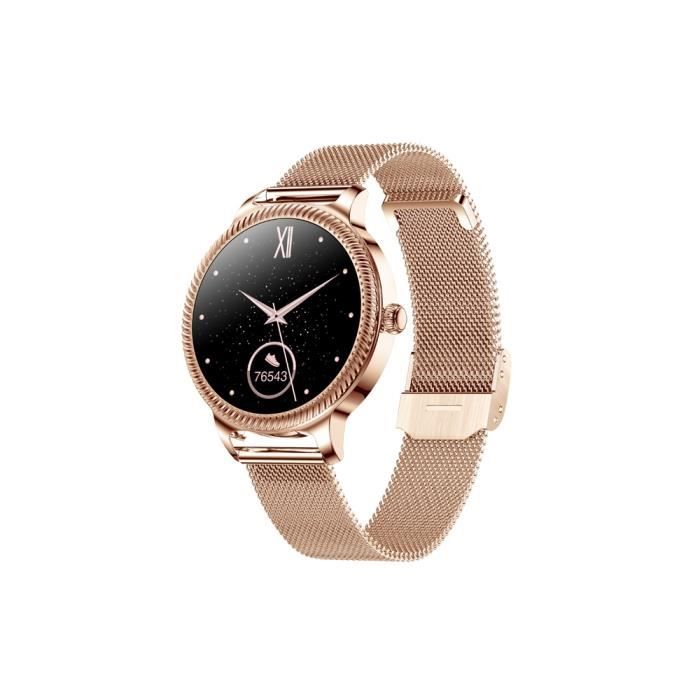 Montre Connectée 5.0 avec Capteur Cardiaque et Bracelet Milanais Eko Dorée
