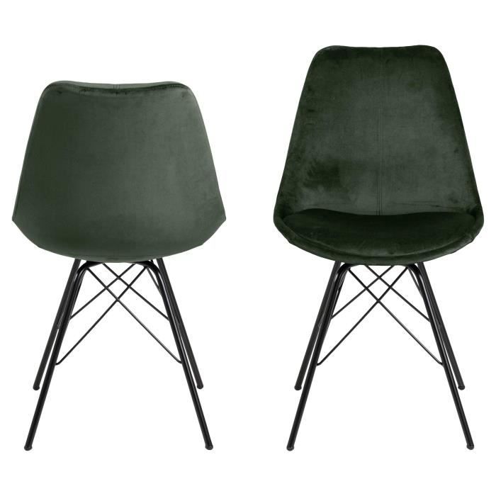 chaise coquille irma - emob - vert - lot de 2 - vintage - intérieur
