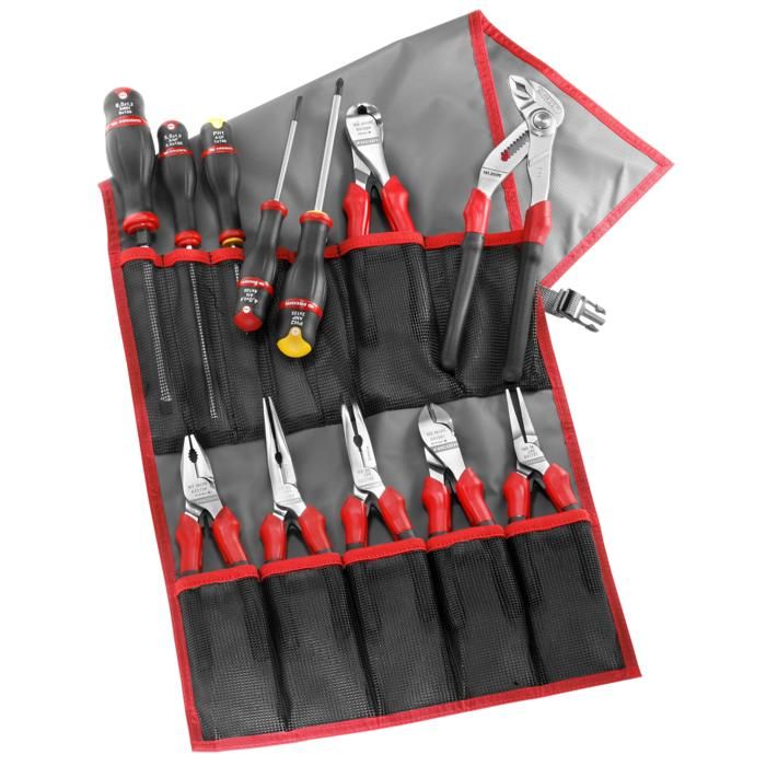 Jeu de pinces FACOM Composition en trousse 184.J3CPE côté Passager 12 outils inclus