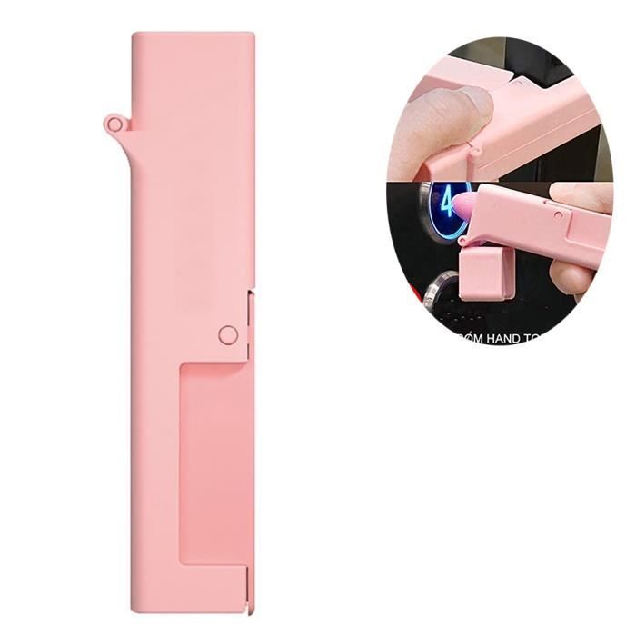 Lot De 100 Ouvre-portes Sans Contact - Porte-clés Poussoir Jaune Anti-Covid