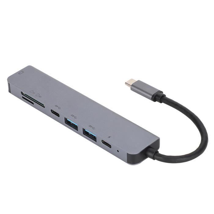Station d'accueil de type C Adaptateur multifonction 7-en-1 Hub Type-C