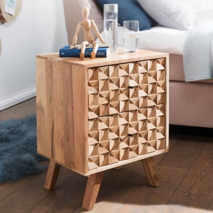 Table de chevet 40x35x40 bois de manguier massif | Leroy Merlin