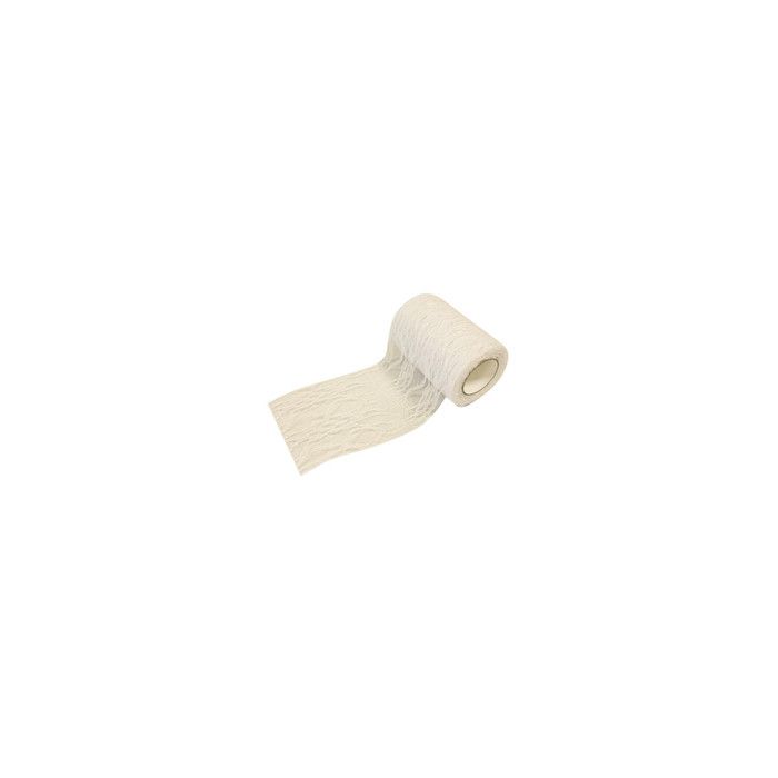 Ruban en dentelle - 10 cm x 10 m - Ivoire
