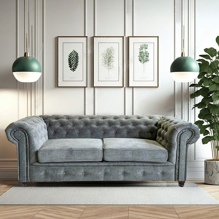 Canapé CHESTERFIELD 3 places / Gris Canapé CHESTERFIELD 3 places / Gris
