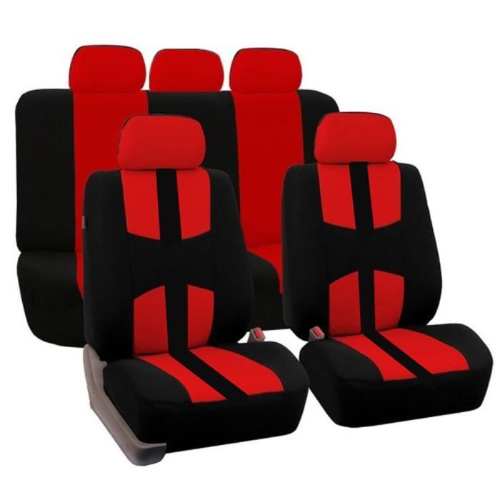 Housses De Siège Auto Adunsiaoto - Lot De 9 Pièces Beige - Universel Voiture, SUV, Camion - Protection Anti-taches