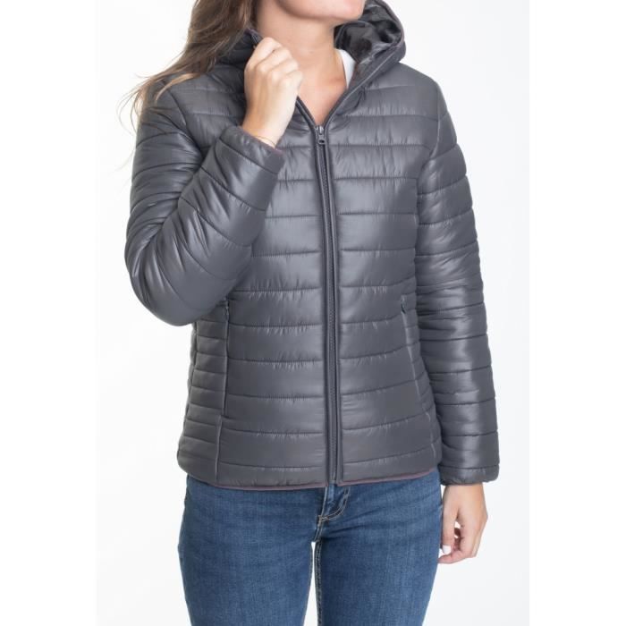 Doudoune fine pour femme CANADIAN PEAK ANNECEAKHO Gris fonce Gris fonce Cdiscount Pret a Porter
