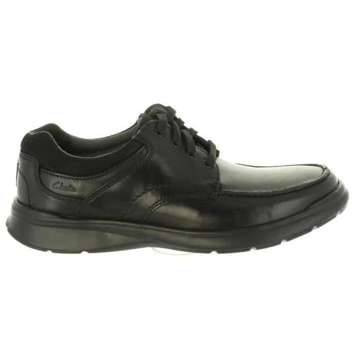 Chaussures Homme CLARKS COTRELL BLK SMOOTH LEA - Cuir Noir - Semelle flexible et antidérapante