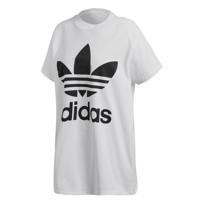 T-shirt femme adidas Oversize Trefoil Blanc/noir - Achat / Vente t 