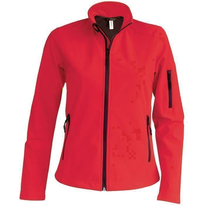 veste softshell femme - kariban - respirante et imperméable - rouge